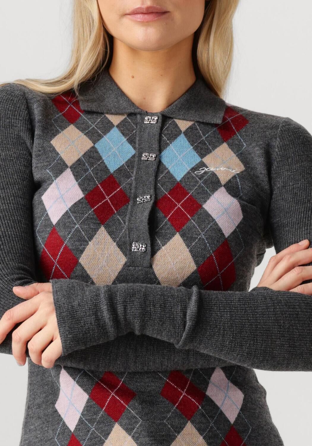 Donkergrijze GANNI Trui K2601 - large