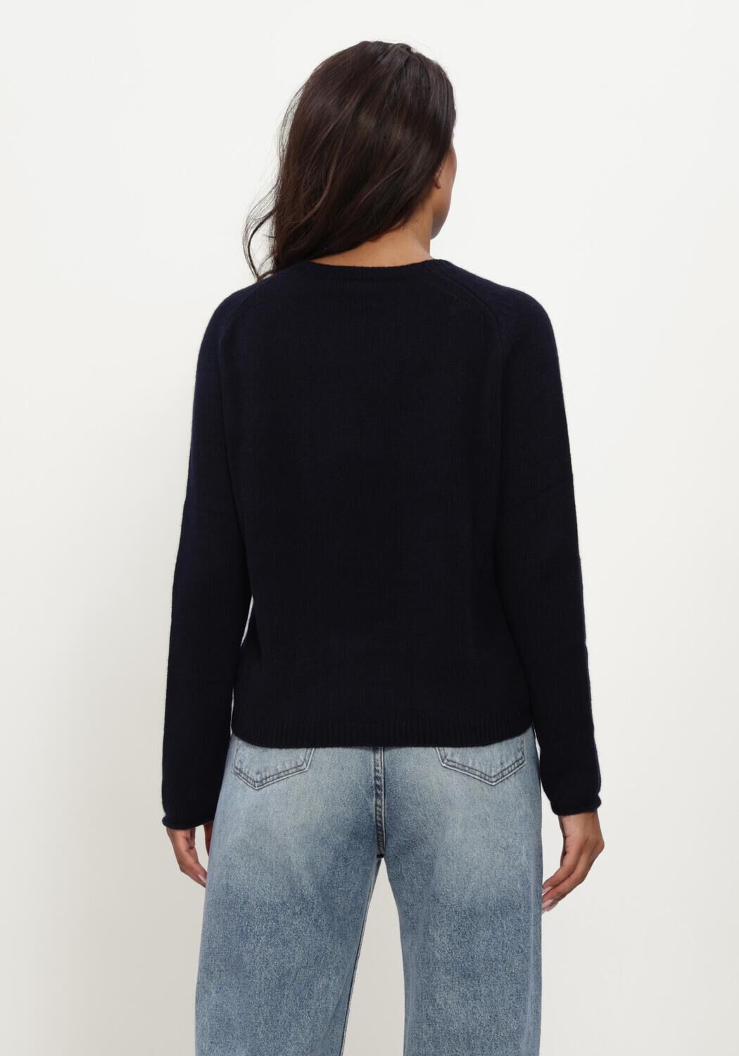 Donkerblauwe LUISA CERANO Trui PULLOVER AUS KASCHMIR-MIX - large