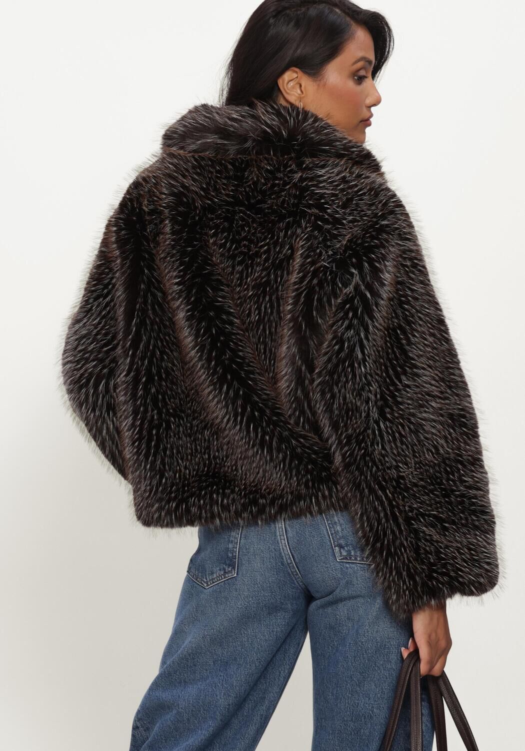 Bruine ALTER EGO Faux fur jas LUNA FAUX FUR JACKET - large