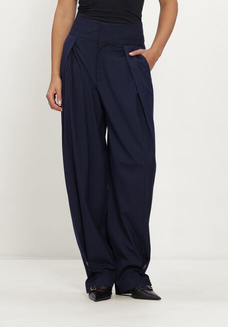 Donkerblauwe HAUTE L'AMITI&Eacute; Broeken NAVY PIN PLEAT TALL PANT - large