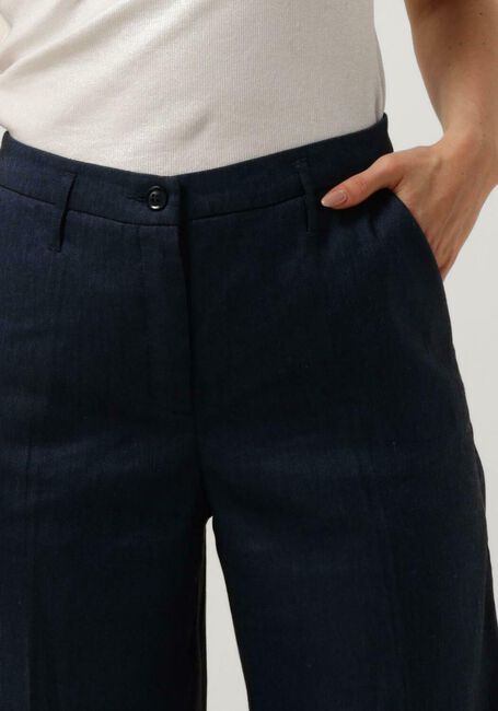Donkerblauwe SUMMUM Wijde broek TROUSERS LINEN BLEND - large