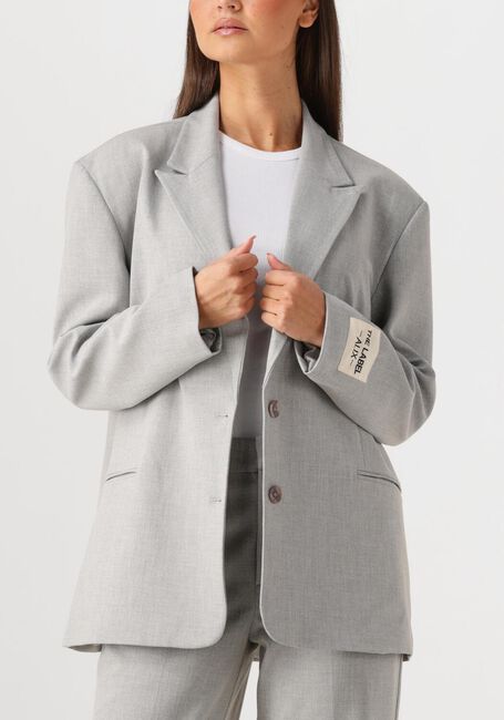 Lichtgrijze ALIX THE LABEL Blazer LADIES WOVEN FOIL STRIPE BLAZER - large