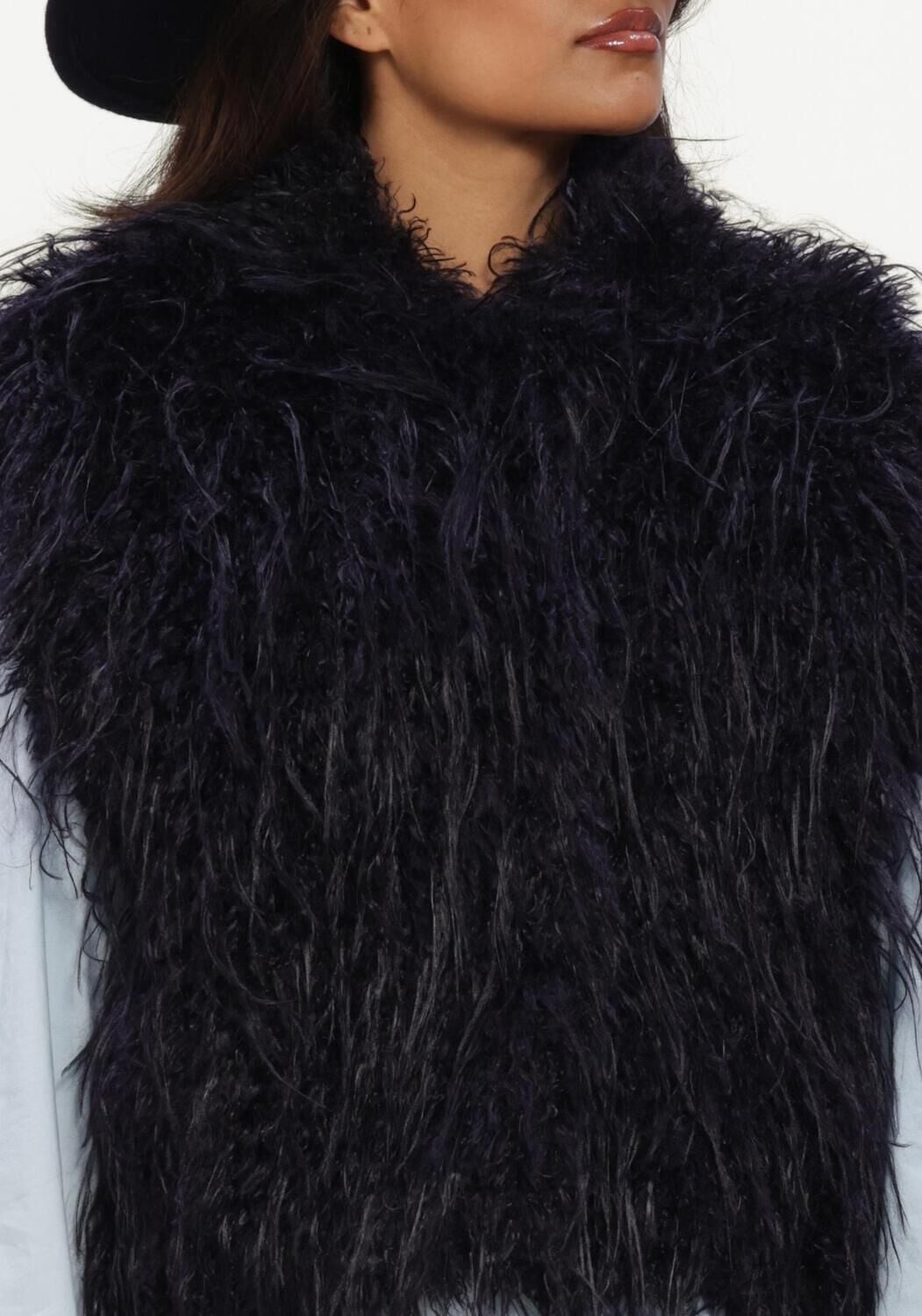 Donkerblauwe FORTE FORTE Vest ECO MONGOLIA VEST - large