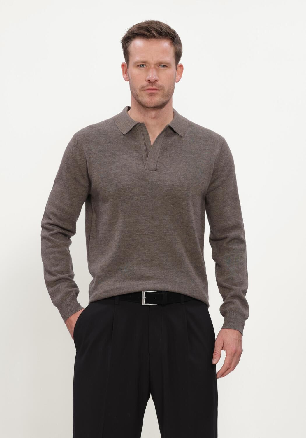 Gentiluomo Gentiluomo Trui Heren Polo Zip Ls