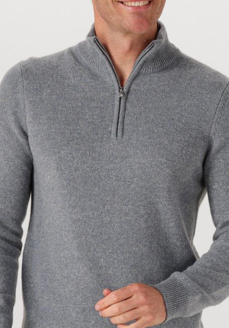 Grijze PROFUOMO Trui PULLOVER HALF ZIP WOOL BLEND - large