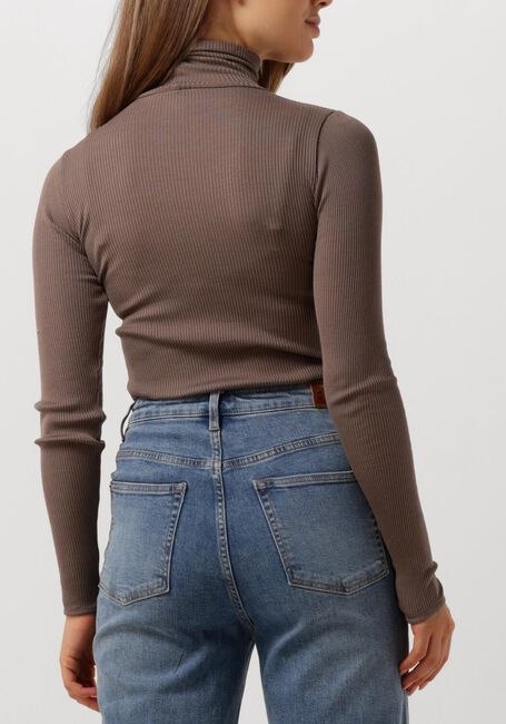 Taupe ROSEMUNDE Coltrui SILK T-SHIRT W/ ROLLER NECK - large