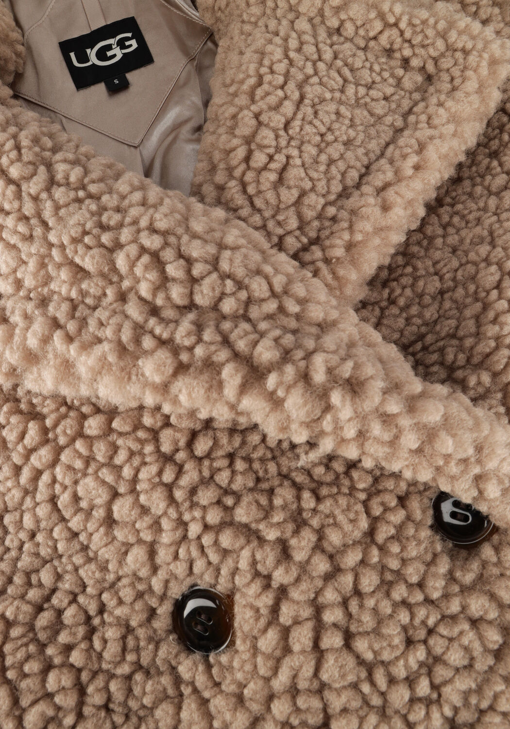 Zand UGG Teddy jas GERTRUDE SHORT TEDDY COAT - large