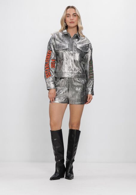 Zilveren ALIX THE LABEL Jassen LADIES WOVEN SILVER ARTWORK JACKET - large