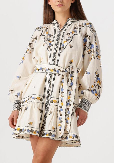 Ecru SCARLETT POPPIES Mini jurk FIUCCI SHORT DRESS - large