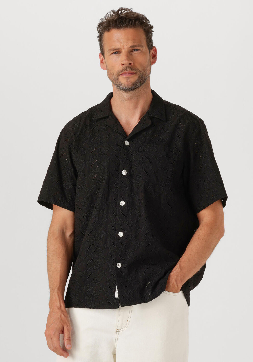 Forét Casual Overhemd Heren Leo Paisley Shirt, Maat: XL, Kleur: Zwart afbeelding 1