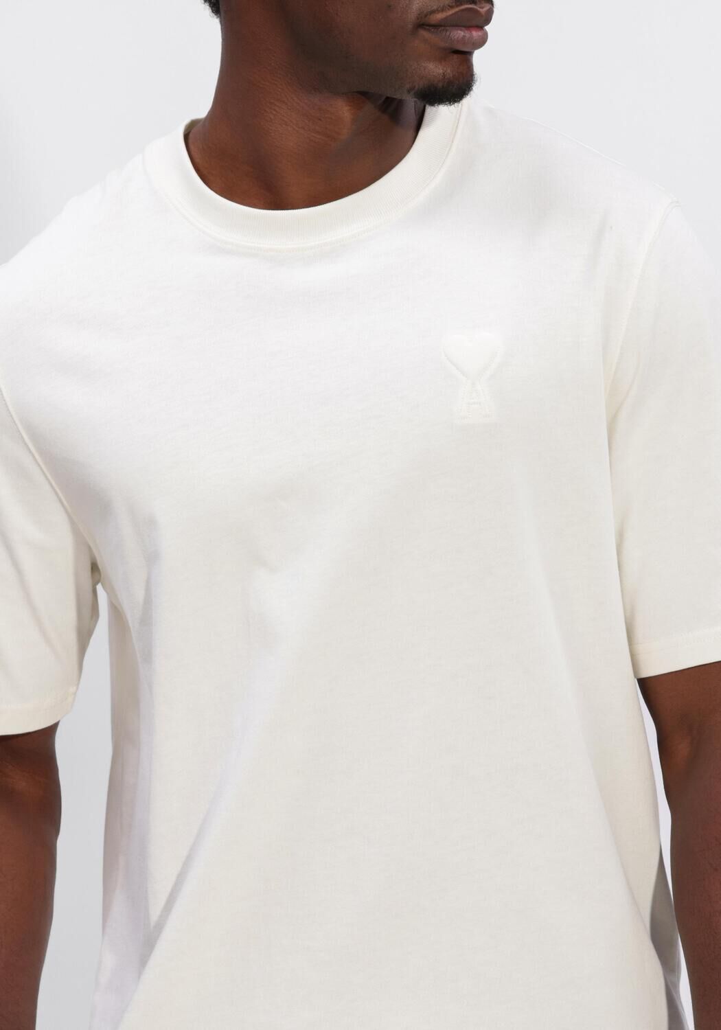 Ecru AMI PARIS T-shirt SMALL EMBOSSED AMI DE COEUR TSHIRT - large