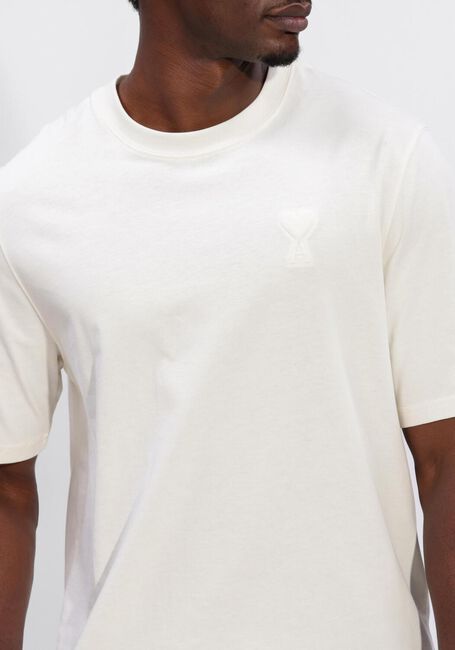 Ecru AMI PARIS T-shirt SMALL EMBOSSED AMI DE COEUR TSHIRT - large