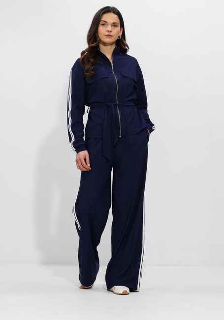 Donkerblauwe PENN & INK Wijde broek TROUSERS STRIPE - large