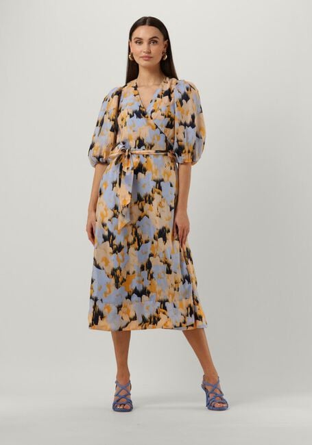 Blauwe SECOND FEMALE Midi jurk MARIGOLD WRAP DRESS - large