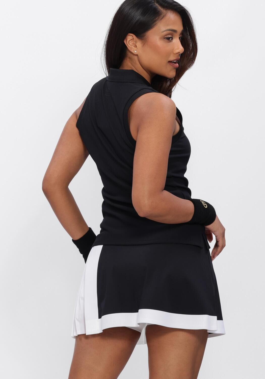 Zwarte GOLDBERGH Top CAROLINE SLEEVELESS POLO TOP - large