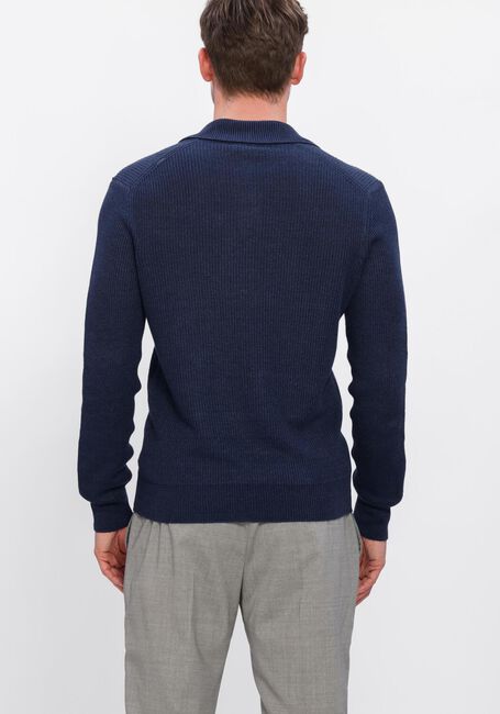 Donkerblauwe GRAN SASSO Polo TENNIS L/SLV SKIPPER - large