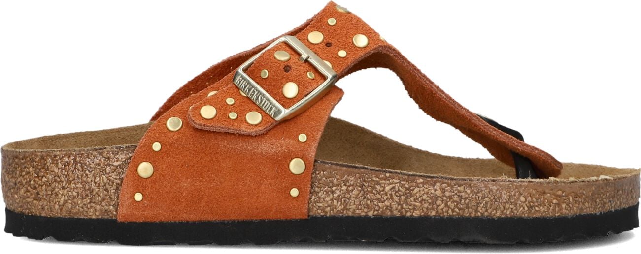 Birkenstock Teenslippers Dames Gizeh Rivet Border, Maat: 38, Kleur: Oranje