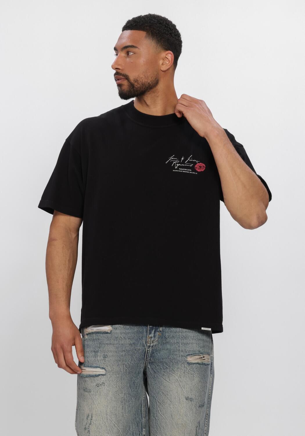 Zwarte REPRESENT T-shirt LOVE AND KISSES TSHIRT - large