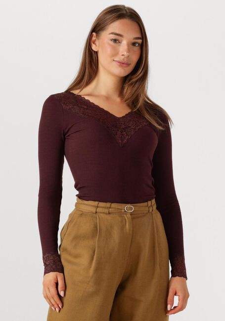 Bordeaux ROSEMUNDE Top BERNADINE ORGANIC T-SHIRT LACE - large