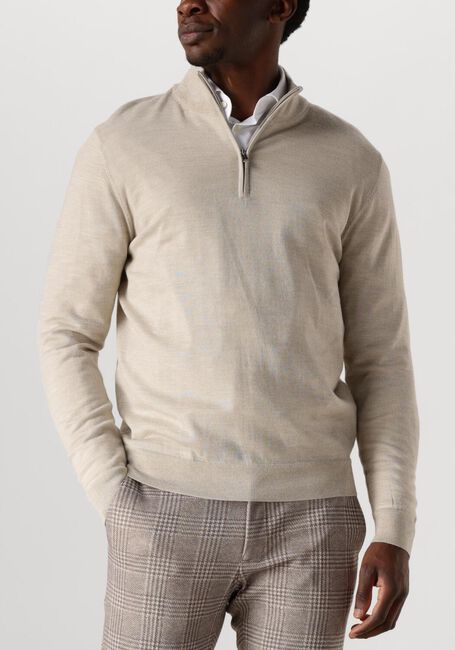 Beige PROFUOMO Trui PULLOVER HALF ZIP - large