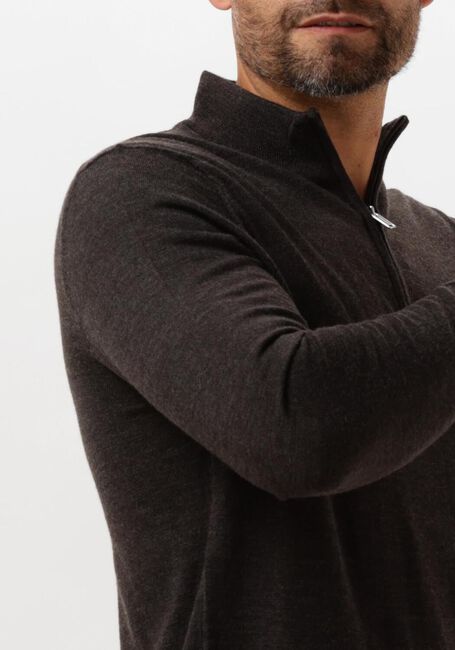 Bruine PROFUOMO Trui PULLOVER HALF ZIP - large