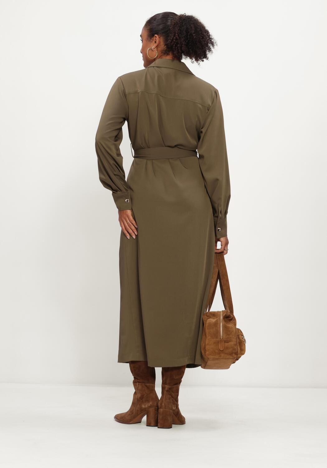 Groene LINA LOCCHI Midi jurk LL-BELINDA - large
