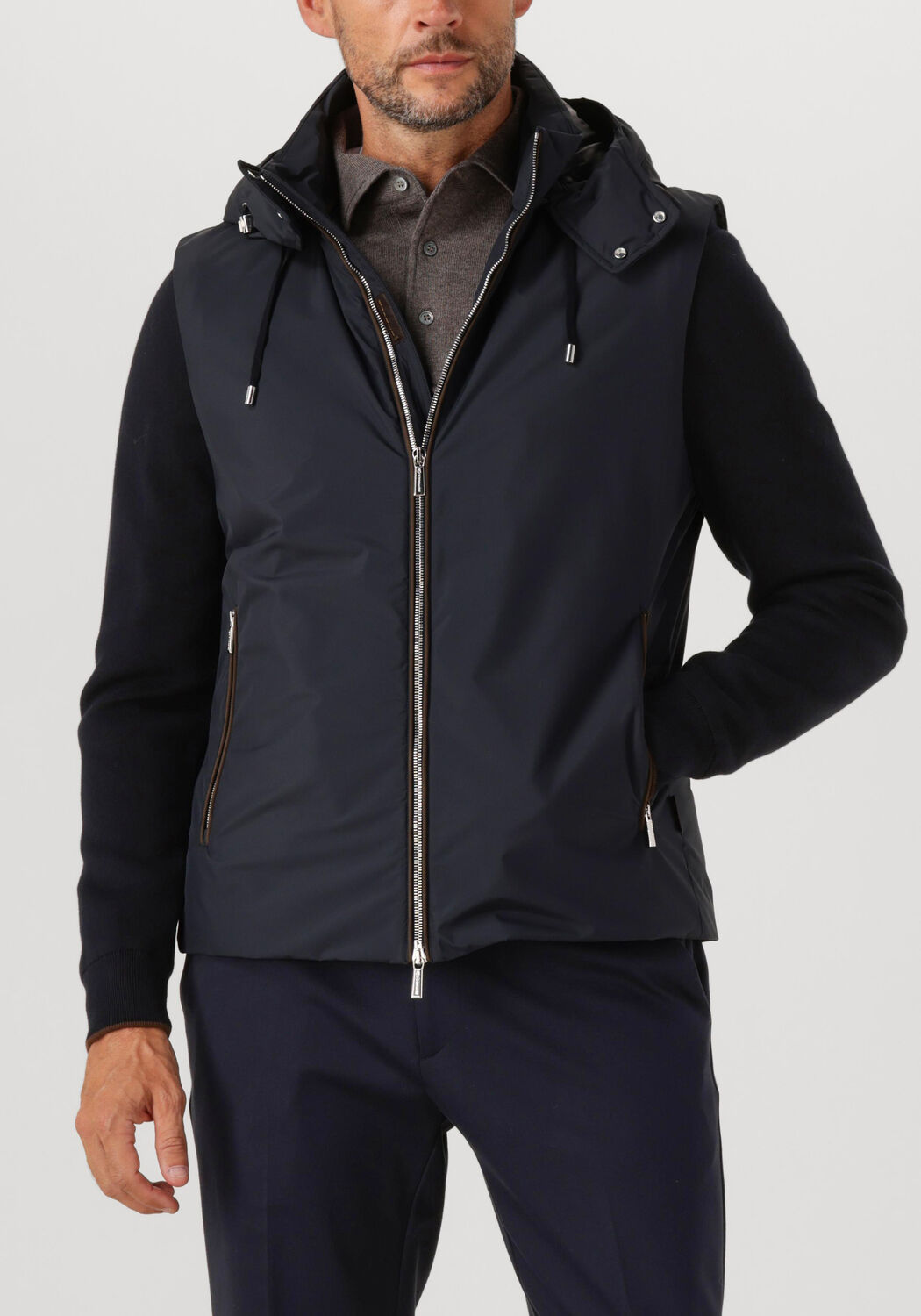 Donkerblauwe MOORER Bodywarmer EVAN STP - large