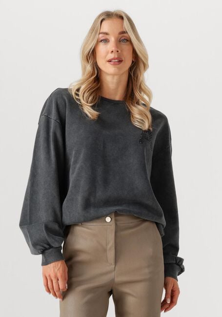 Antraciet ALIX THE LABEL Sweater LADIES KNITTED ACID WASHED SWEATER - large