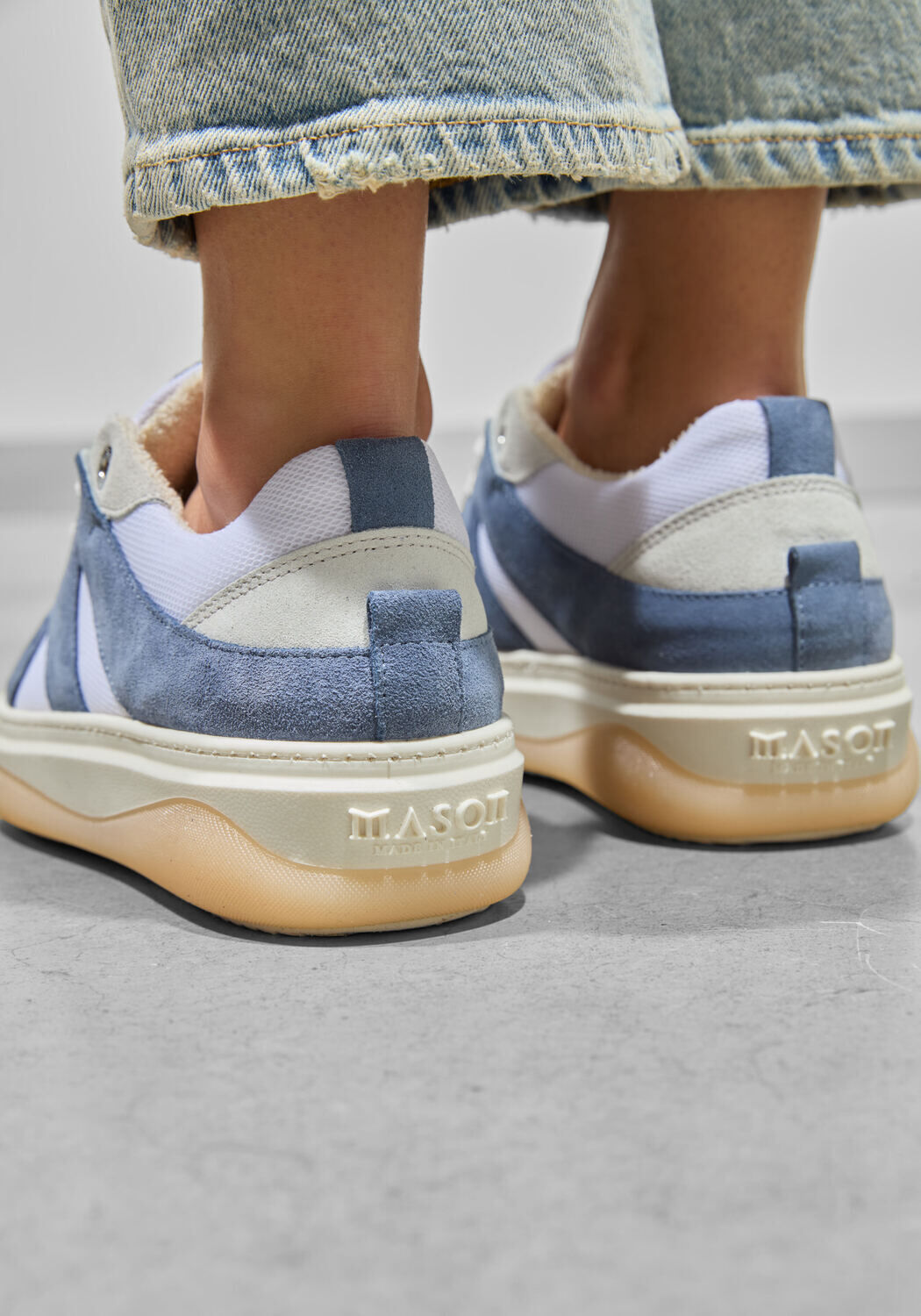 Blauwe Mason Garments Lage sneakers VENICE TRICOLORE - large