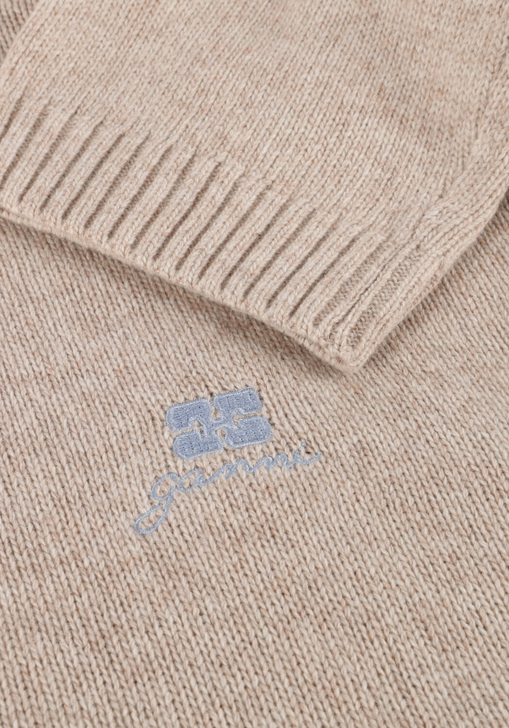 Zand GANNI Trui FUTURE WOOL MIX OVERSIZED O-NECK - large