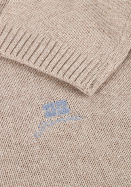 Zand GANNI Trui FUTURE WOOL MIX OVERSIZED O-NECK - large