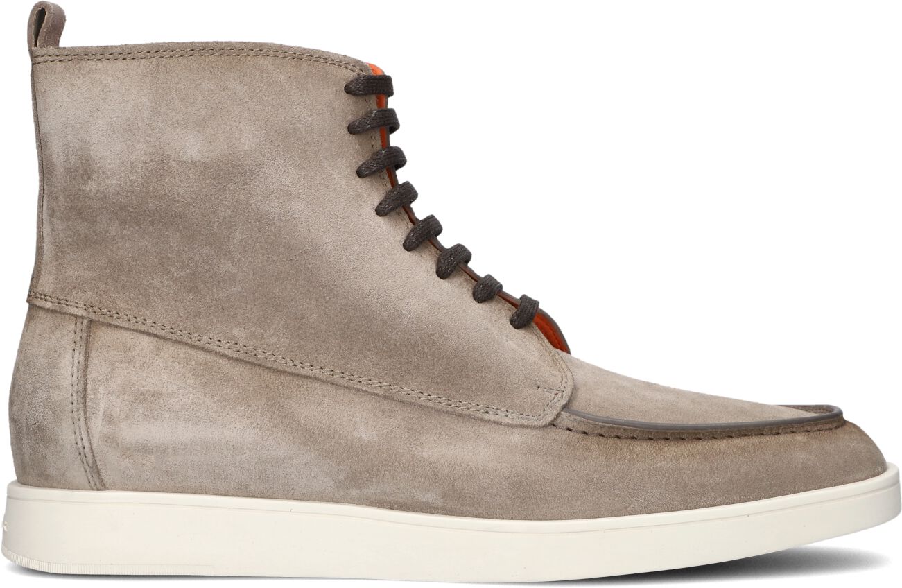 Santoni Veterboots Heren 18235, Maat: 42,5, Materiaal: Suède, Kleur: Taupe