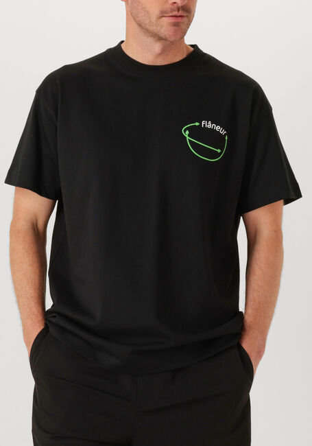 Zwarte FLANEUR Polo / T-shirt VISION GRAPHIC T SHIRT - large