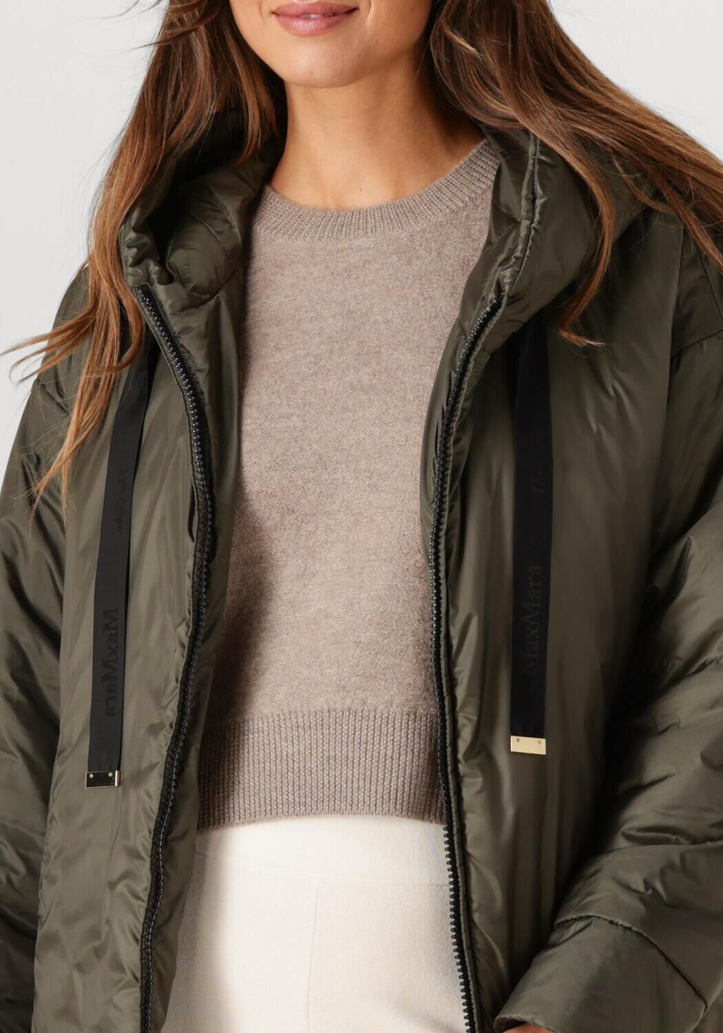 Donkergroene MAX MARA Gewatteerde jas DARIA - large