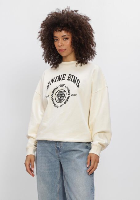 Ecru ANINE BING Top MILES SWEATSHIRT COLLEGIATE - large