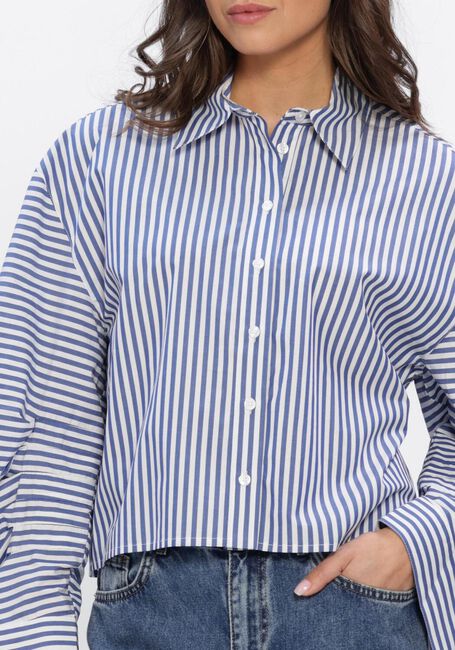 Blauwe ALIX THE LABEL Blouses LADIES WOVEN FANCY STRIPED BLOUSE - large