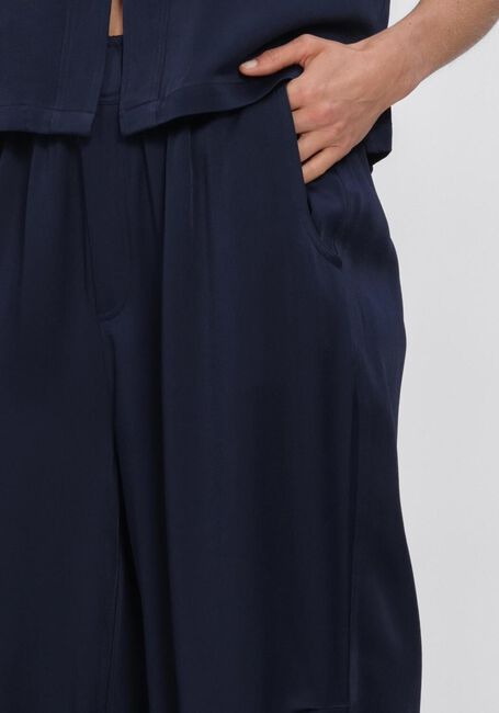 Donkerblauwe SEA ME HAPPY Wijde broek CHUCK PANTS SATIN CREPE - large