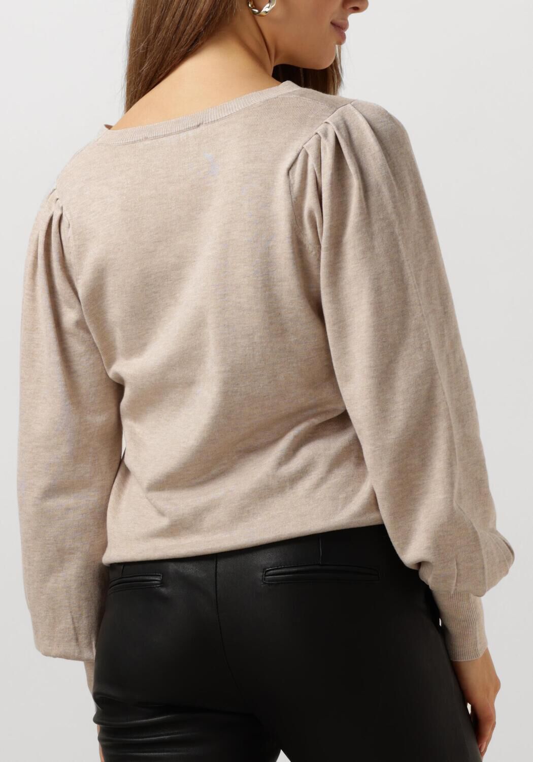 beige summum trui round neck sweater soft viscose polyamide knit