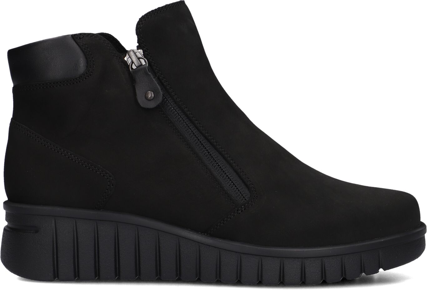 Hartjes Enkelboots Dames Nub Rits H Booty, Maat: 40, Materiaal: Suède, Kleur: Zwart