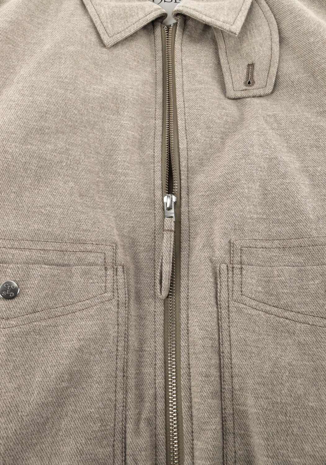 Taupe CLOSED Jack ZIPPED JACKET - large