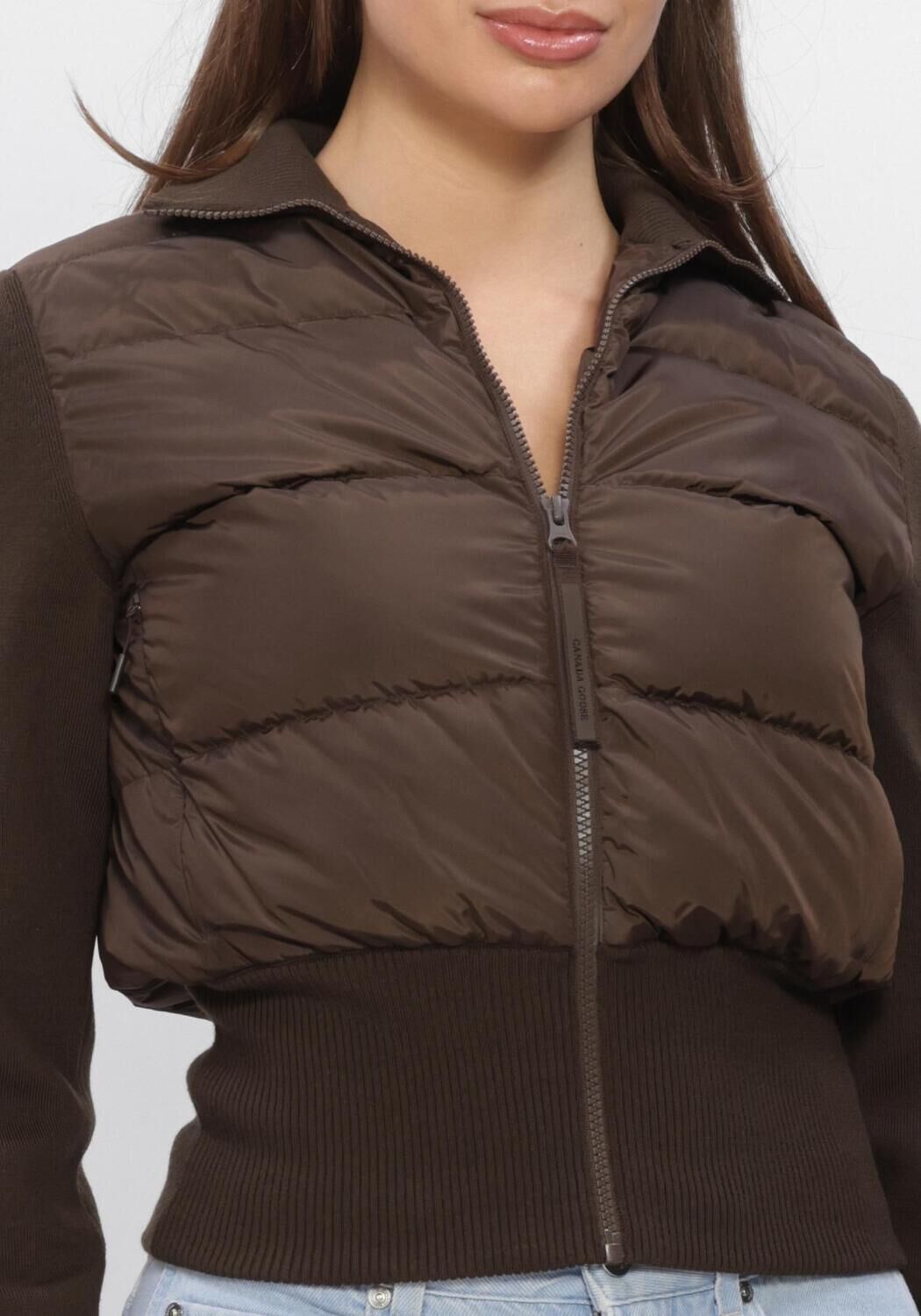 Donkerblauwe CANADA GOOSE Jack HYBRIDGE WIDE QUILT KNIT JACKET - large