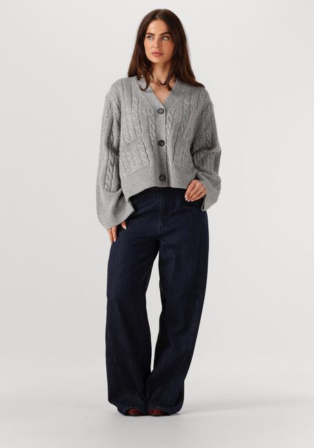 Lichtgrijze SECOND FEMALE Vest ALPHINE KNIT CARDIGAN - large
