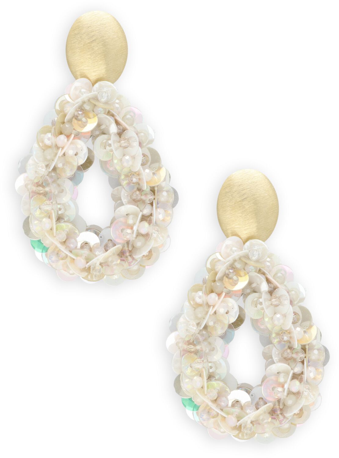 LOTT. gioielli Oorbellen Dames Sequin Drop, Materiaal: Stainless steel, Kleur: Goudkleurig afbeelding 1