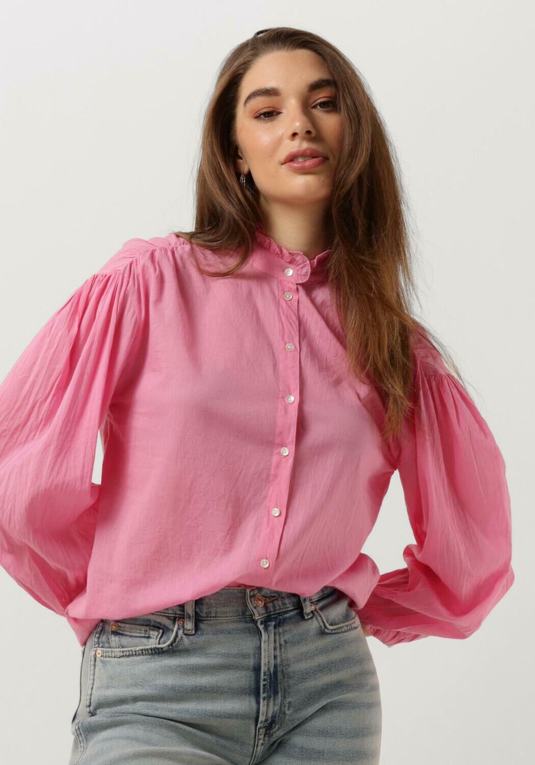 Antik Batik Blouse Dames Anna Blouse, Maat: XS, Kleur: Roze
