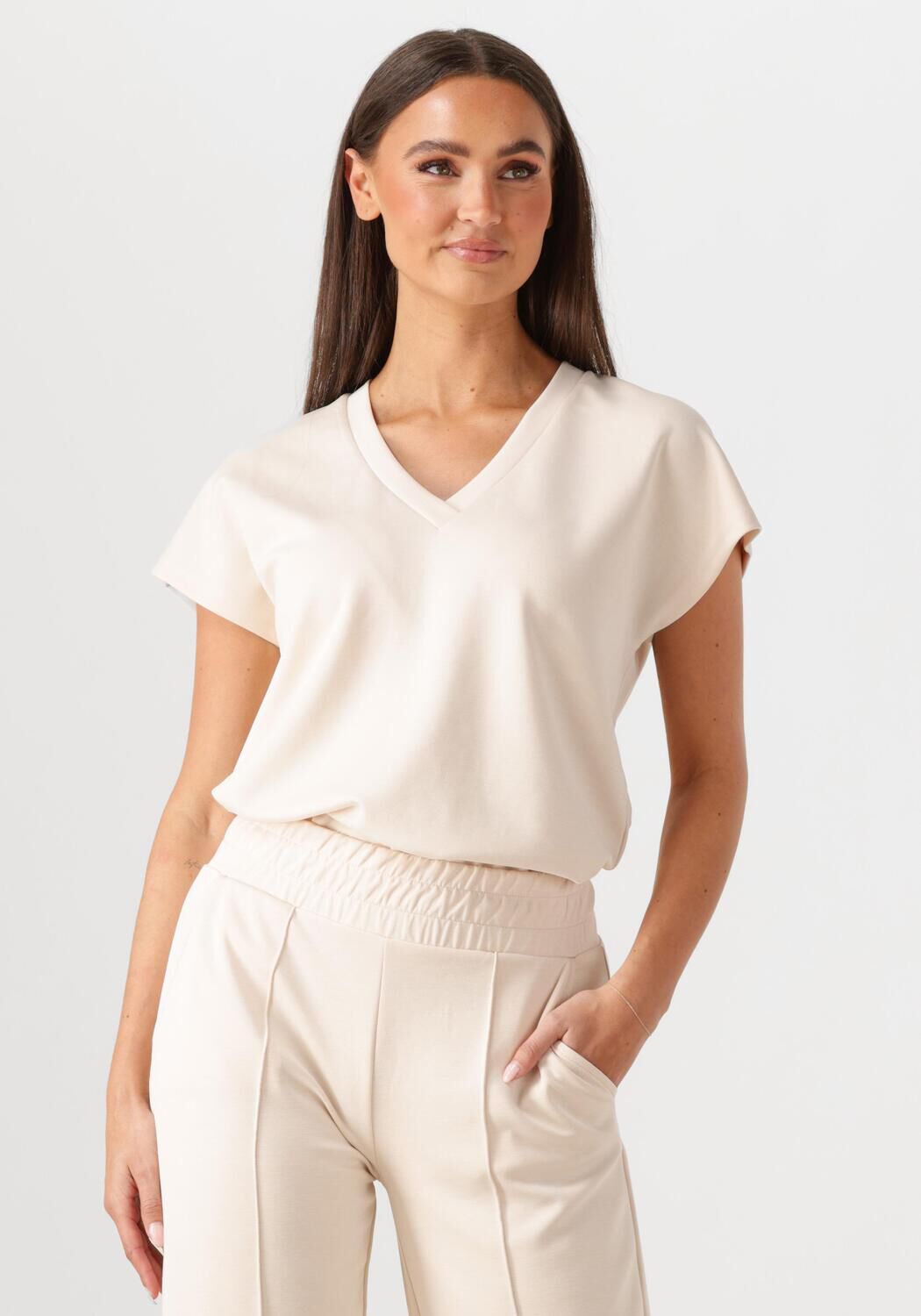 Aimee the Label T-Shirt Dames Ingrid2, Maat: L, Kleur: Beige