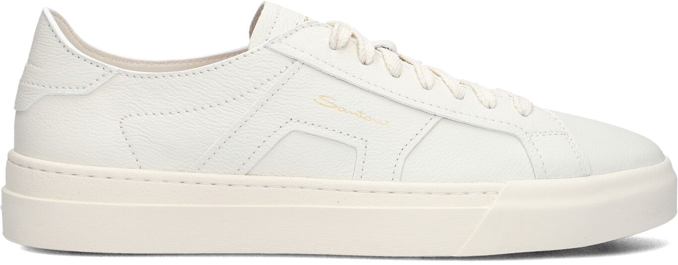 Santoni Lage Sneakers Heren 21967, Maat: 40, Materiaal: Leer, Kleur: Wit