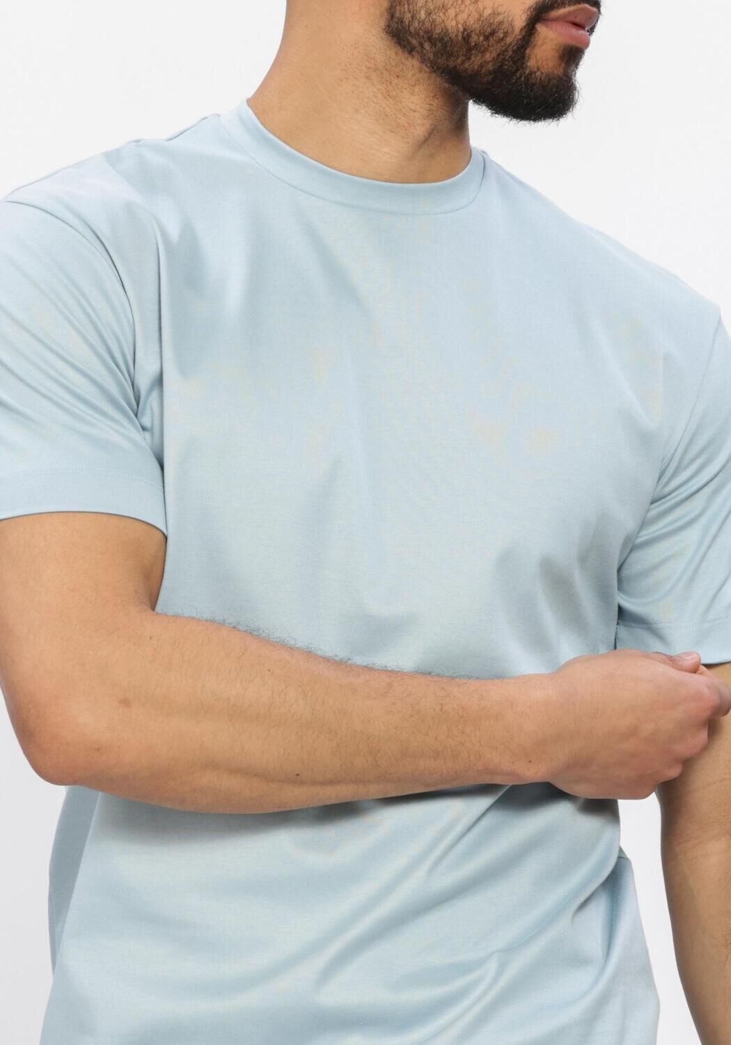Lichtblauwe VALENZA T-shirt INTERLOCK SUPIMA T-SHIRT - large