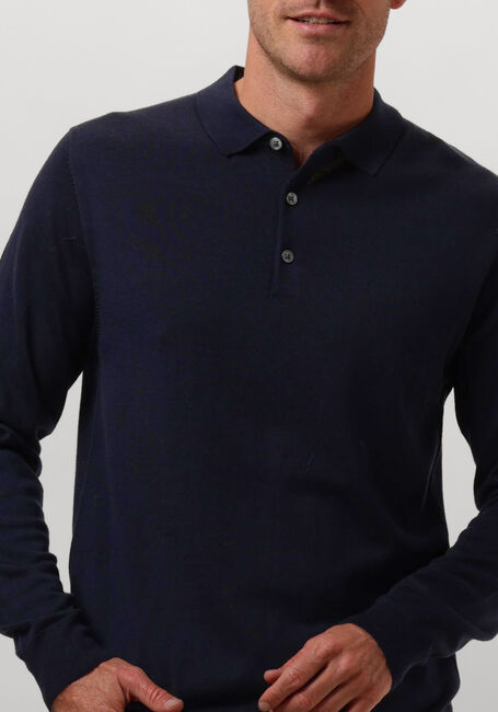 Donkerblauwe PROFUOMO Polo POLO LONG SLEEVE - large
