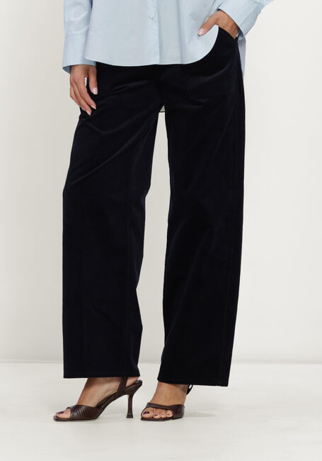 Donkerblauwe FORTE FORTE Broeken RIBBED VELVET CARGO PANTS - large