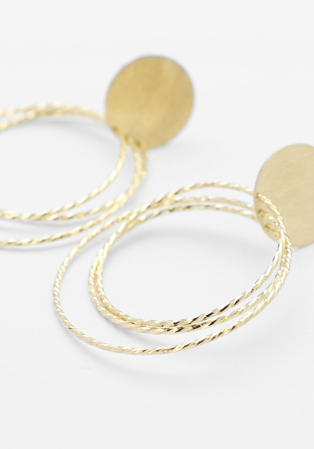 Goudkleurig LOTT. GIOIELLI Sieraad BRUSHED ROUND TRIPLE HOOPS GLOW M - large